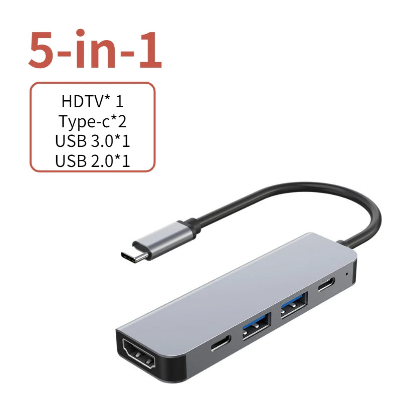 USB C Hub to 4K HDMI-Compatible USB 3.0 2.0 Type C