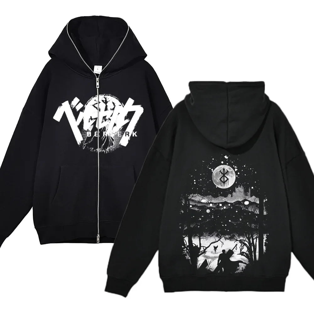 sweatshirt Full Zip Up Berserk Guts