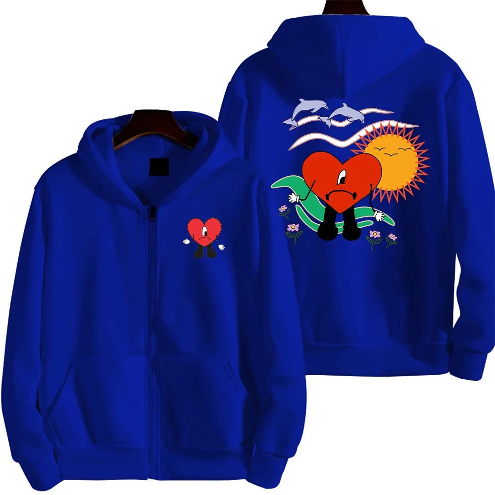 Bad Bunny zip up sweatshirt