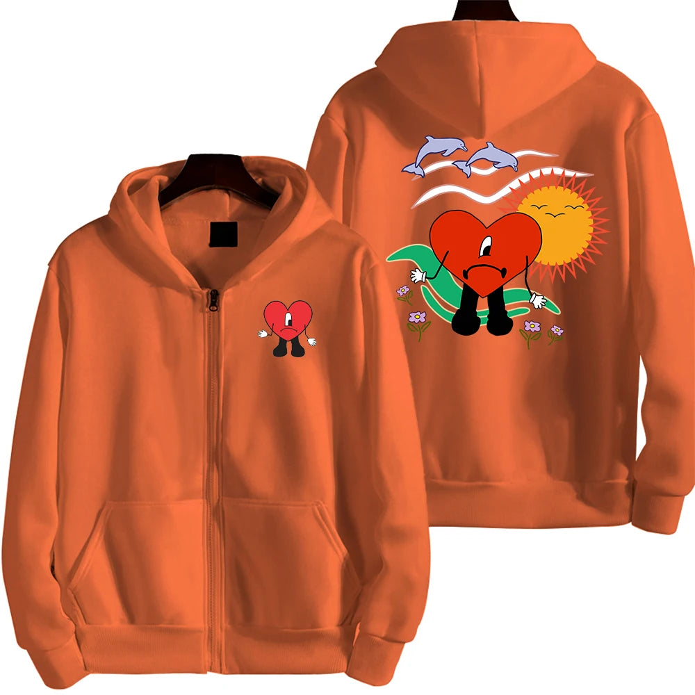 Bad Bunny zip up sweatshirt