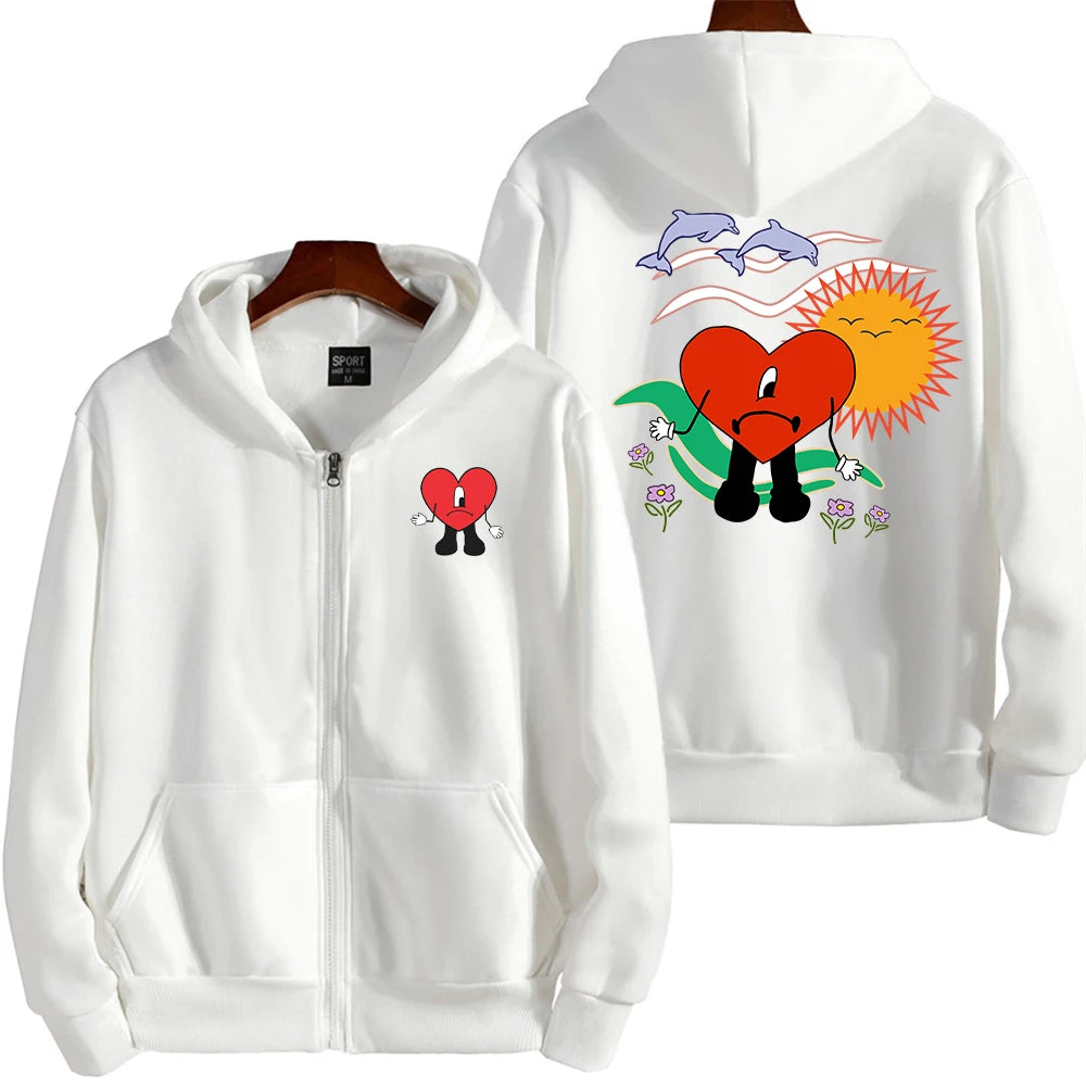Bad Bunny zip up sweatshirt