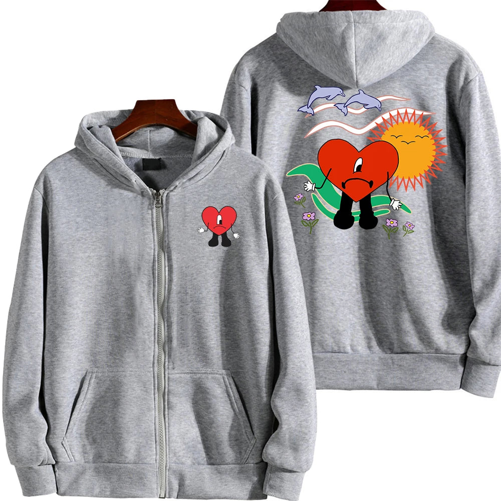 Bad Bunny zip up sweatshirt