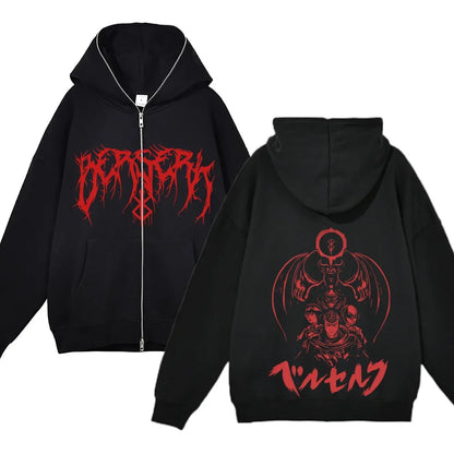 sweatshirt Full Zip Up Berserk Guts