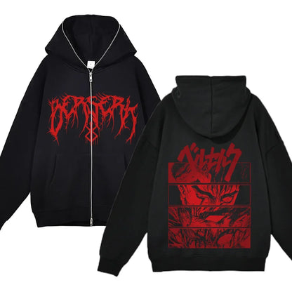 sweatshirt Full Zip Up Berserk Guts
