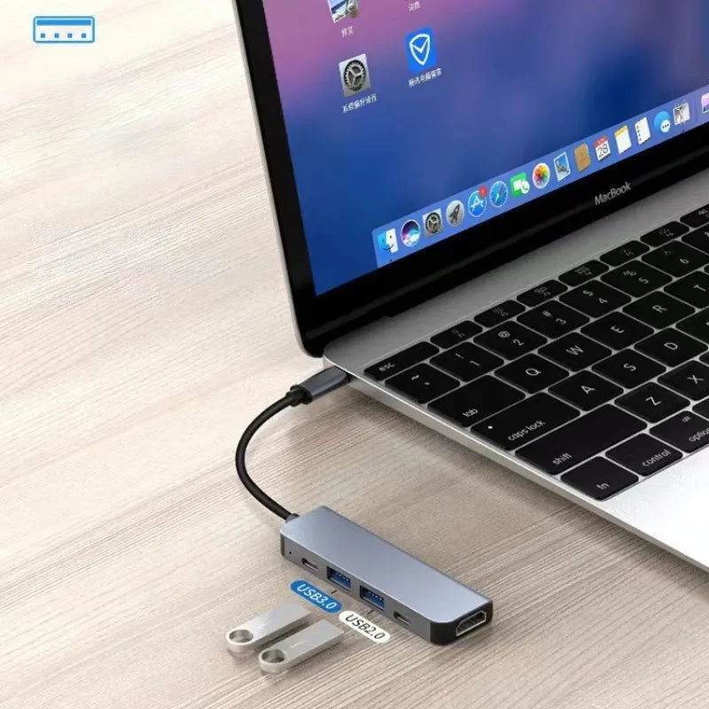 USB C Hub to 4K HDMI-Compatible USB 3.0 2.0 Type C