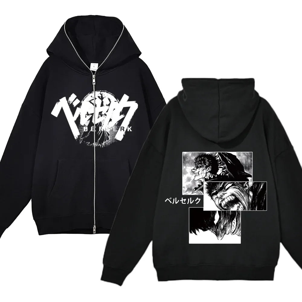 sweatshirt Full Zip Up Berserk Guts