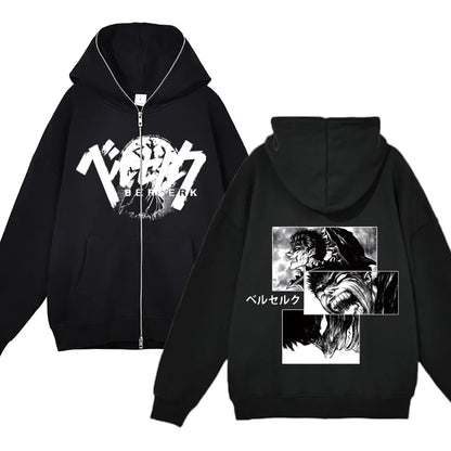 sweatshirt Full Zip Up Berserk Guts