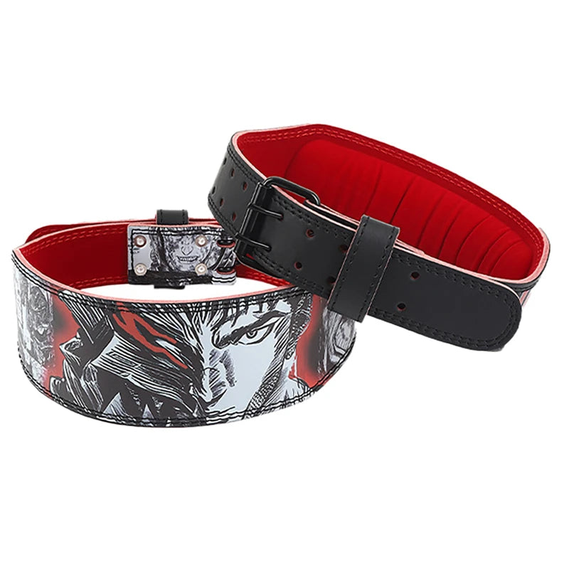 New PU Leather Velvet Weightlifting Fitness Belt With Anime Personalized Design