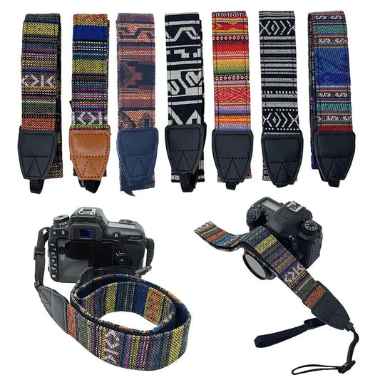 Adjustable Camera Neck Strap Belt Leather Retro Ethnic Style