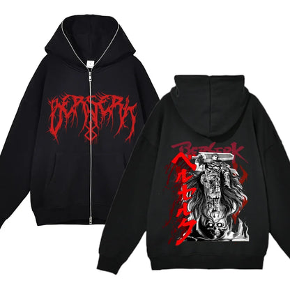 sweatshirt Full Zip Up Berserk Guts