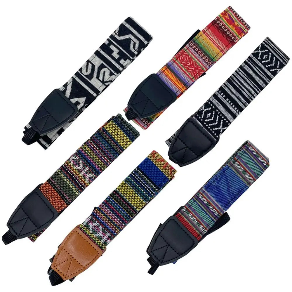 Adjustable Camera Neck Strap Belt Leather Retro Ethnic Style