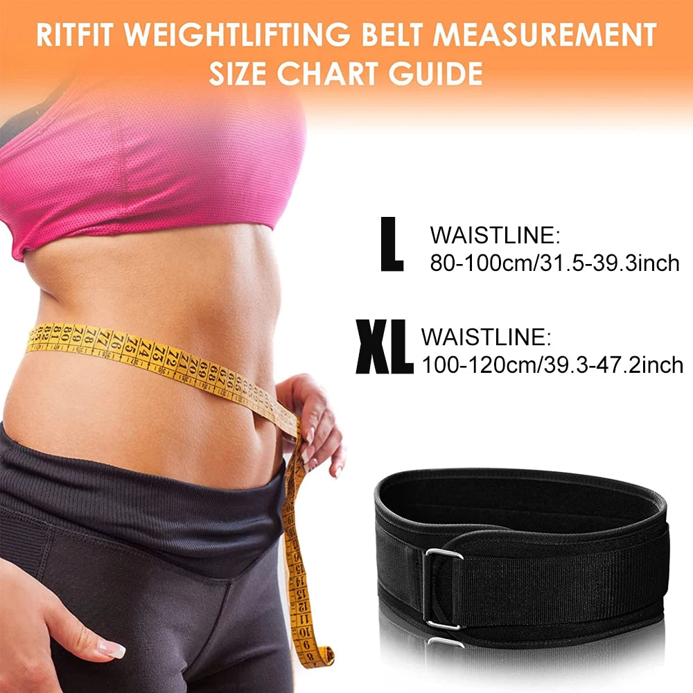 Adjustable gym weightlifting belt for back and waist support
