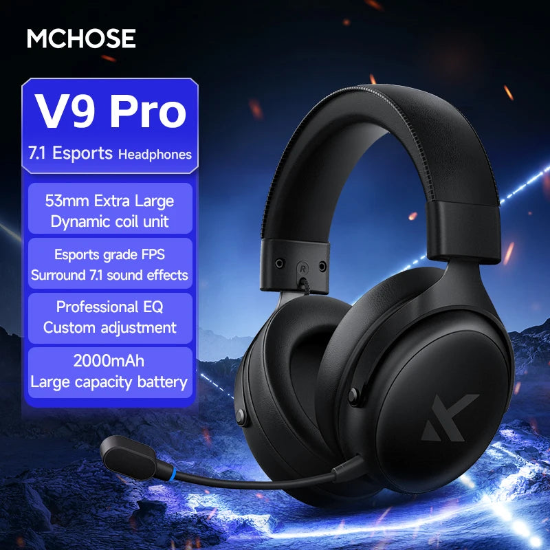 MCHOSE V9 pro E-Sports Headset with Microphone USB Wireless Channel Surround Sound