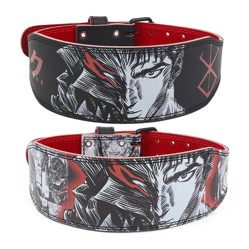 New PU Leather Velvet Weightlifting Fitness Belt With Anime Personalized Design