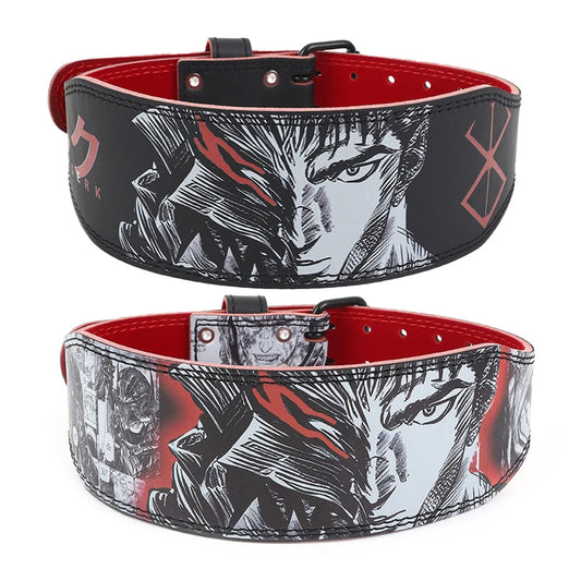 New PU Leather Velvet Weightlifting Fitness Belt With Anime Personalized Design