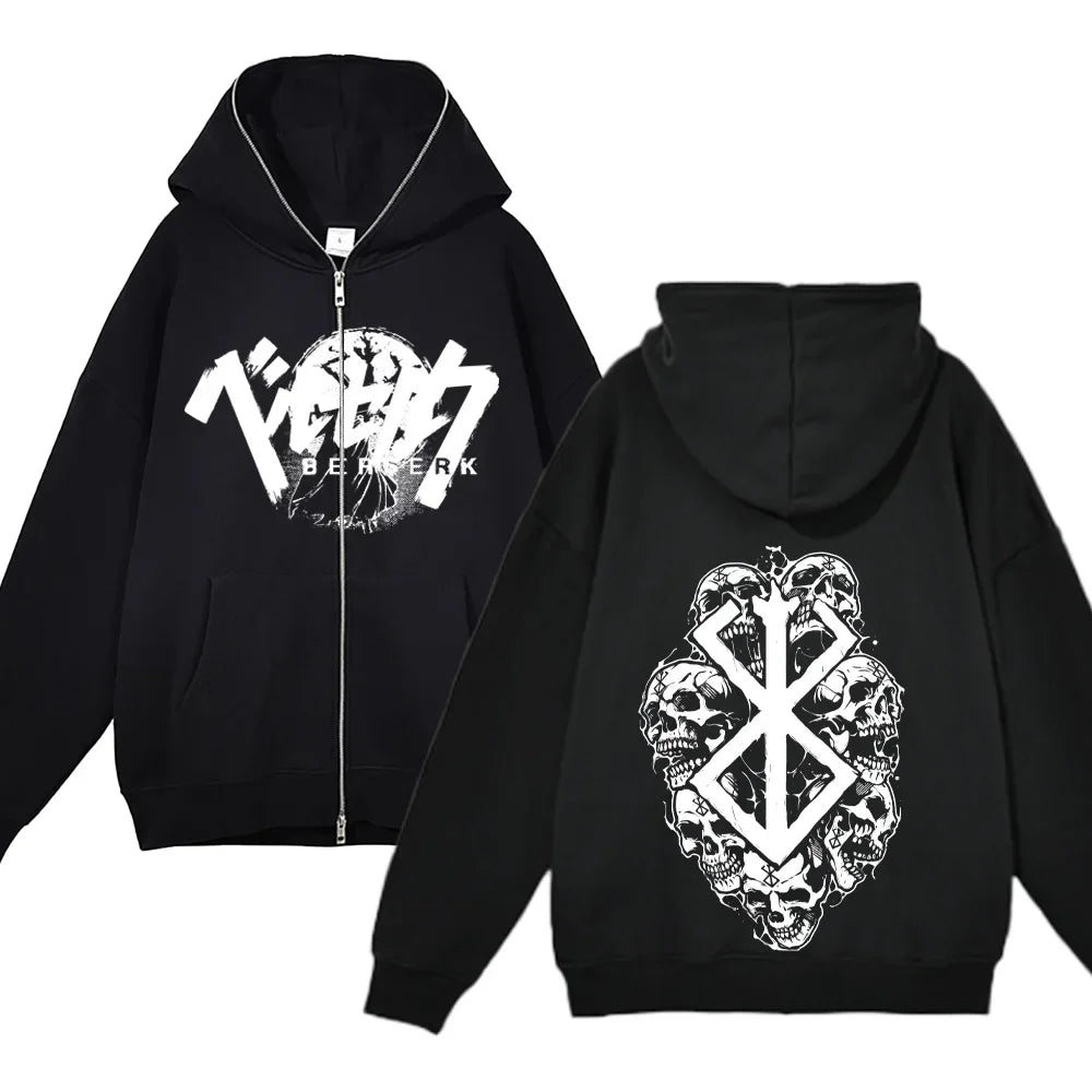 sweatshirt Full Zip Up Berserk Guts