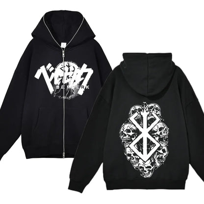 sweatshirt Full Zip Up Berserk Guts