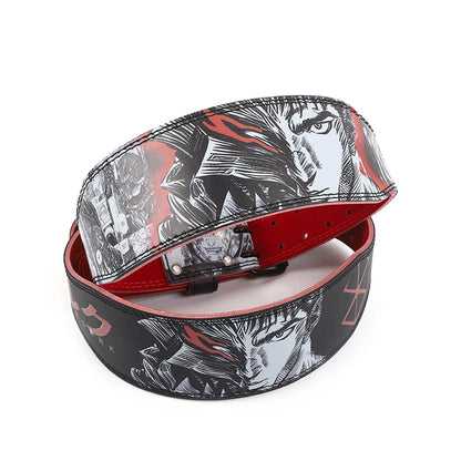 New PU Leather Velvet Weightlifting Fitness Belt With Anime Personalized Design