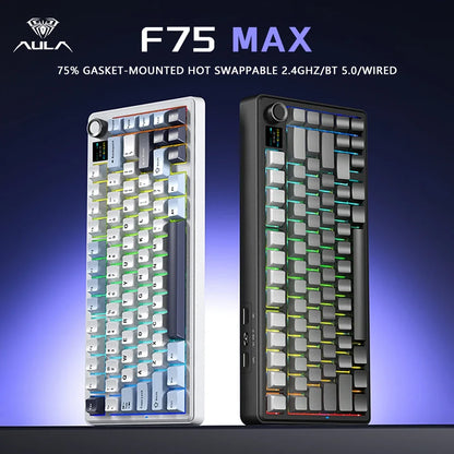 AULA F75 MAX Gaming Wired/Bluetooth/2.4G Hot-Swap RGB