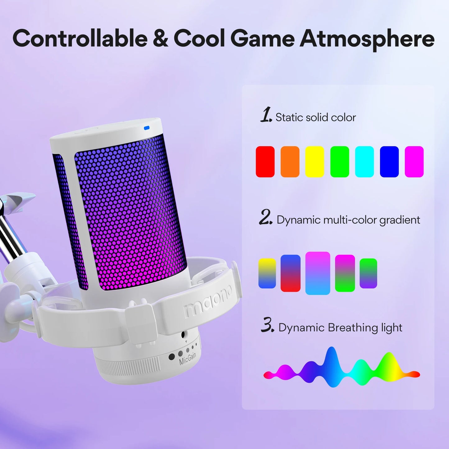 Maono Gamerwave DGM20S USB Microphone Gaming Mic Noise Canceling