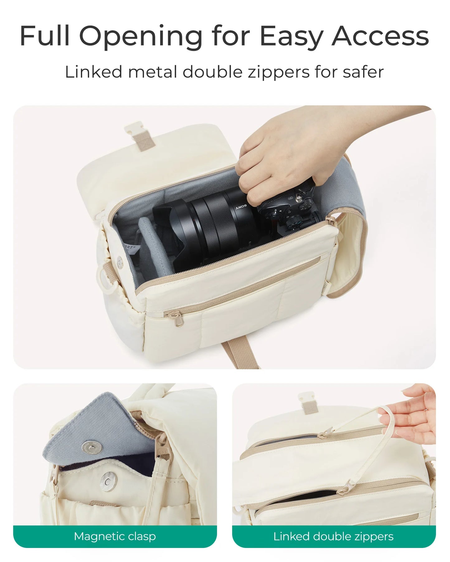 BAGSMART Camera Bag Photographer with Rain Cover Tripod Holder DSLR Canon