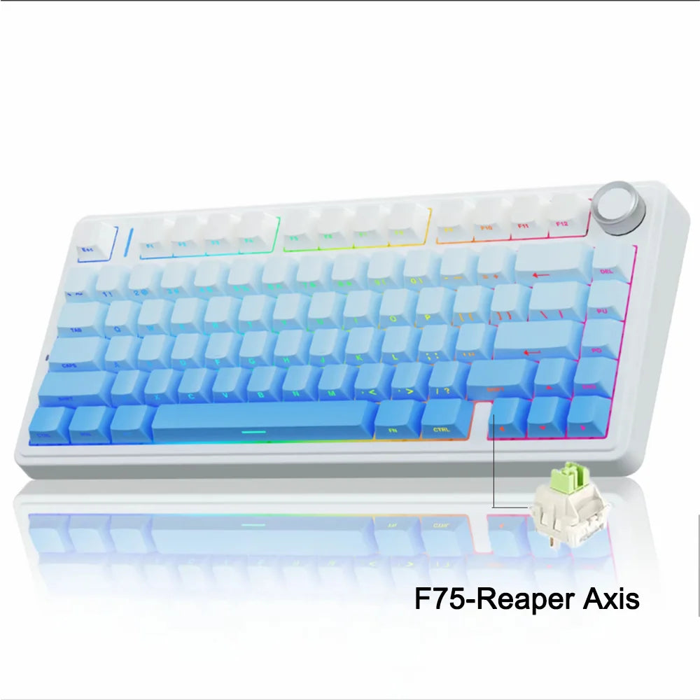 AULA F75 2.4G Wireless/Bluetooth/Wired Gaming RGB Customized