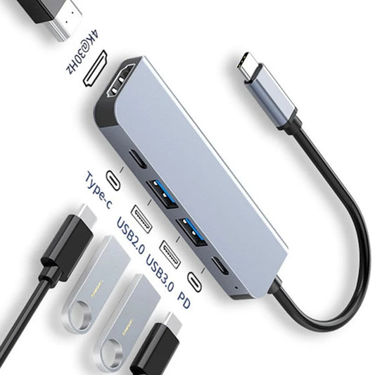 USB C Hub to 4K HDMI-Compatible USB 3.0 2.0 Type C