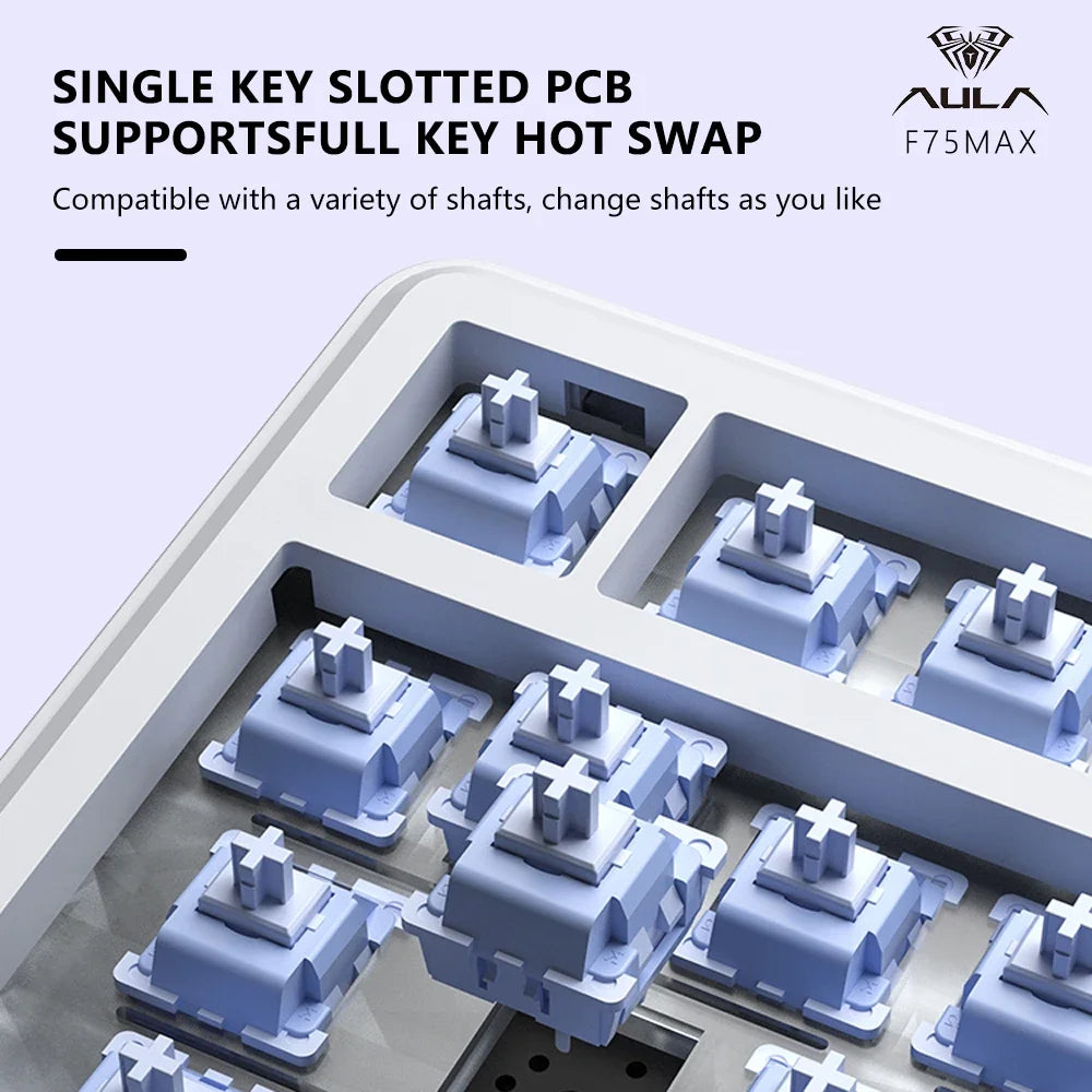 AULA F75 MAX Gaming Wired/Bluetooth/2.4G Hot-Swap RGB