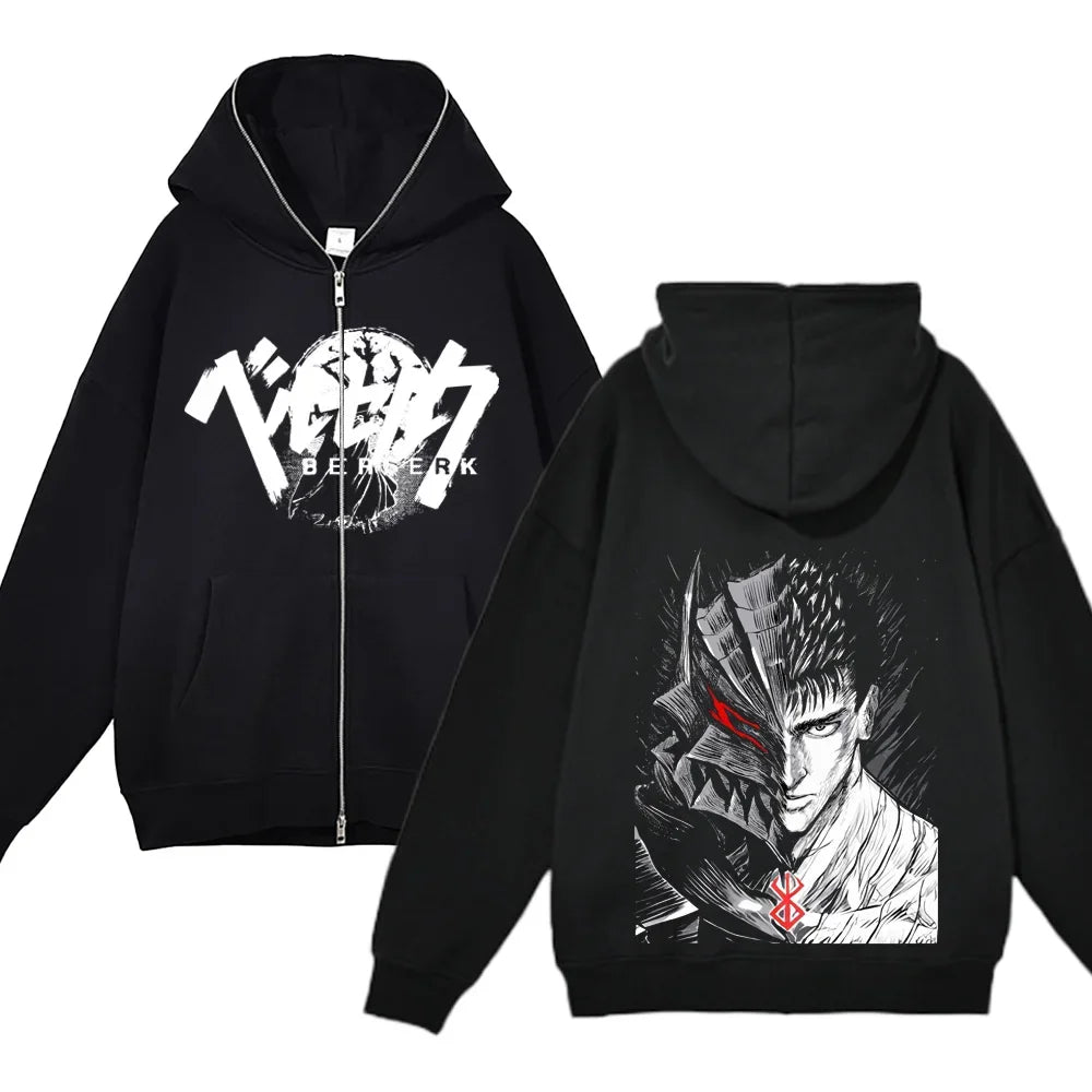sweatshirt Full Zip Up Berserk Guts