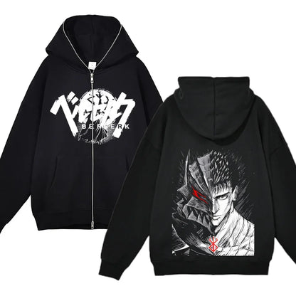 sweatshirt Full Zip Up Berserk Guts