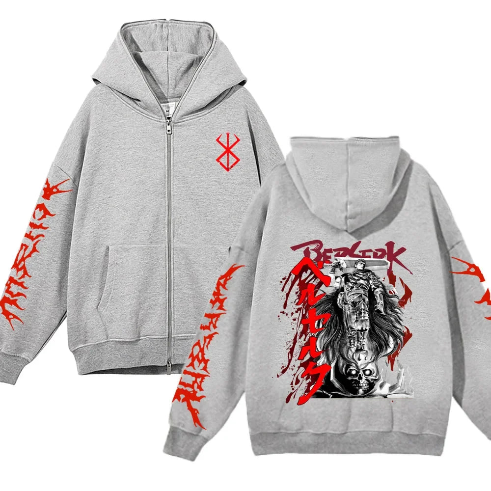 sweatshirt Full Zip Up Berserk Guts