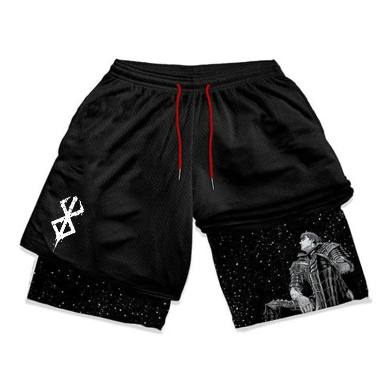 Berserk Print 2 in 1 Running Shorts