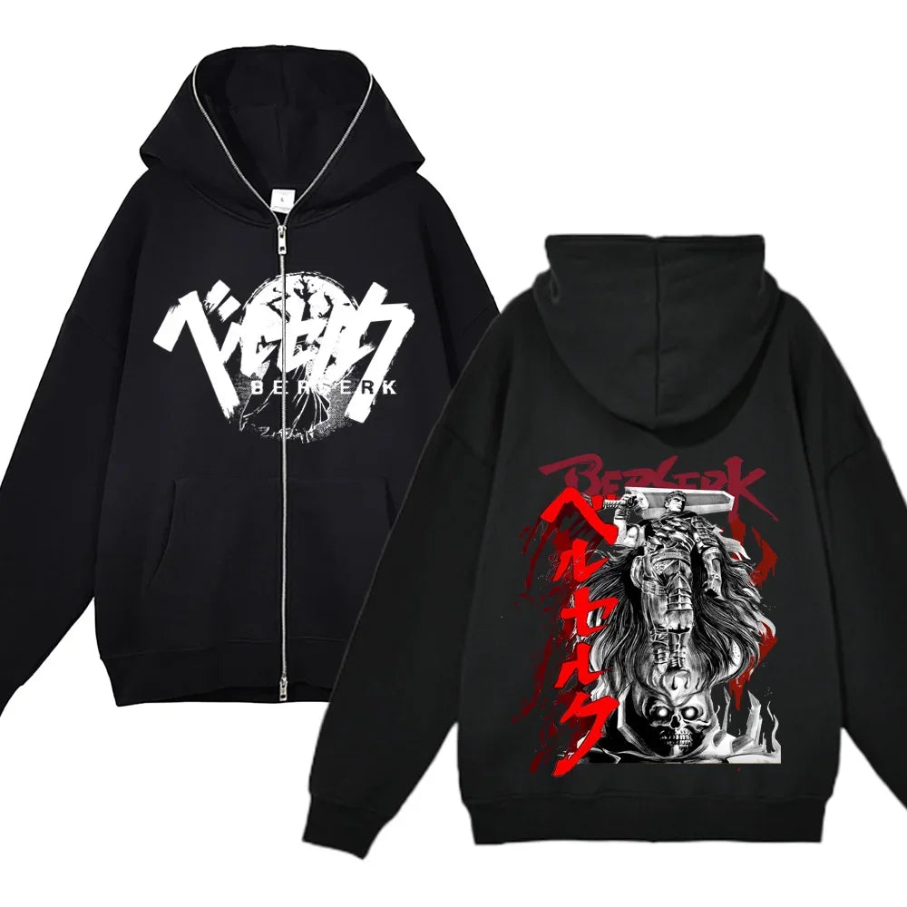 sweatshirt Full Zip Up Berserk Guts