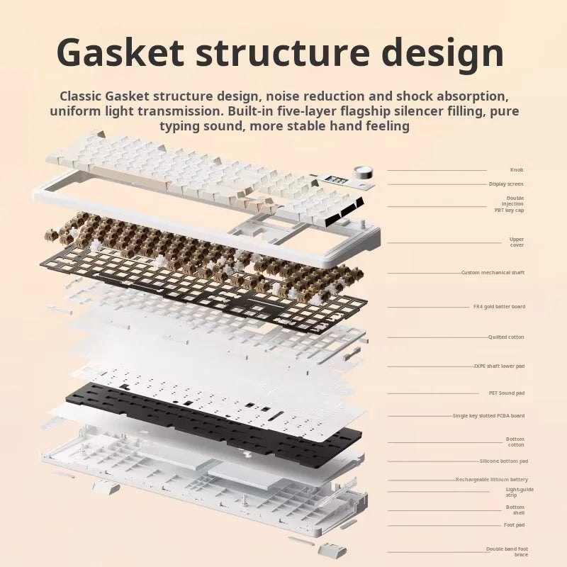 AULA F108Pro/F108 Wireless Bluetooth multi-functional display, RGB lighting effects