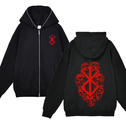 sweatshirt Full Zip Up Berserk Guts