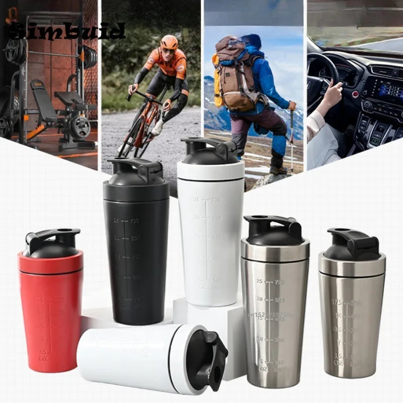 1pcs Stainless Steel Protein Powder Shaker Bottle