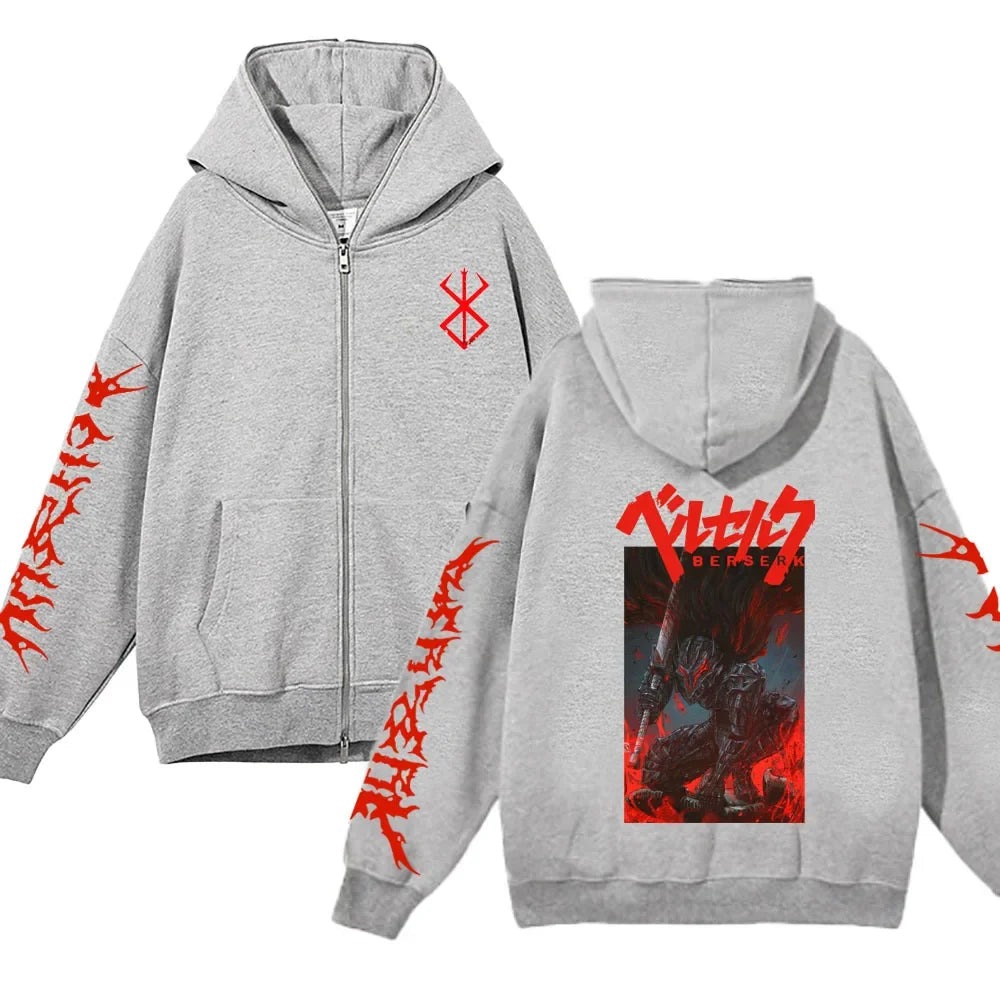 sweatshirt Full Zip Up Berserk Guts