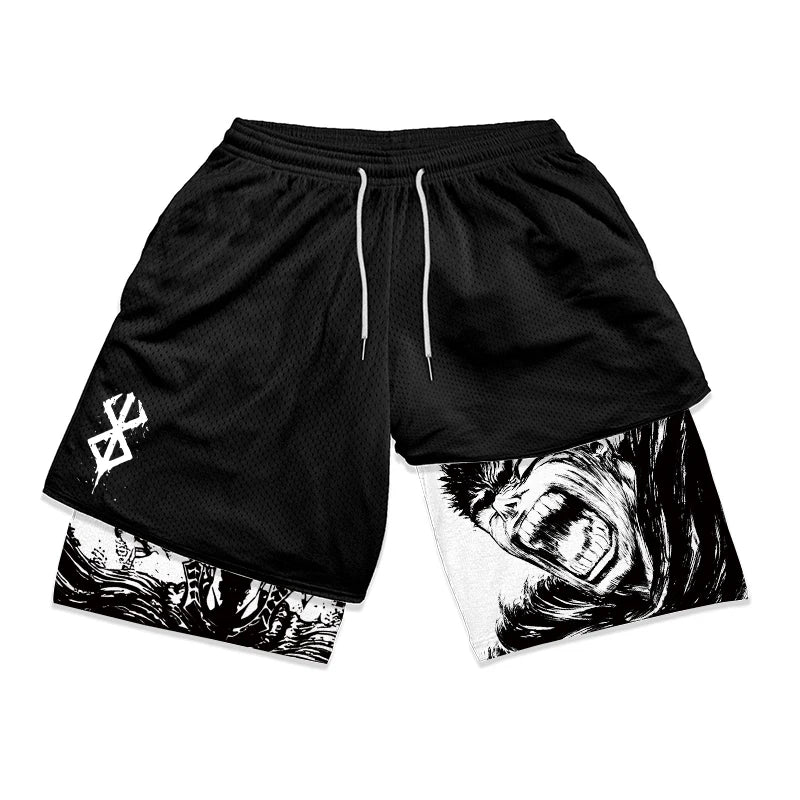 Berserk Print 2 in 1 Running Shorts