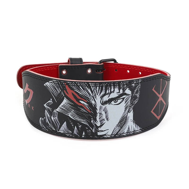 New PU Leather Velvet Weightlifting Fitness Belt With Anime Personalized Design