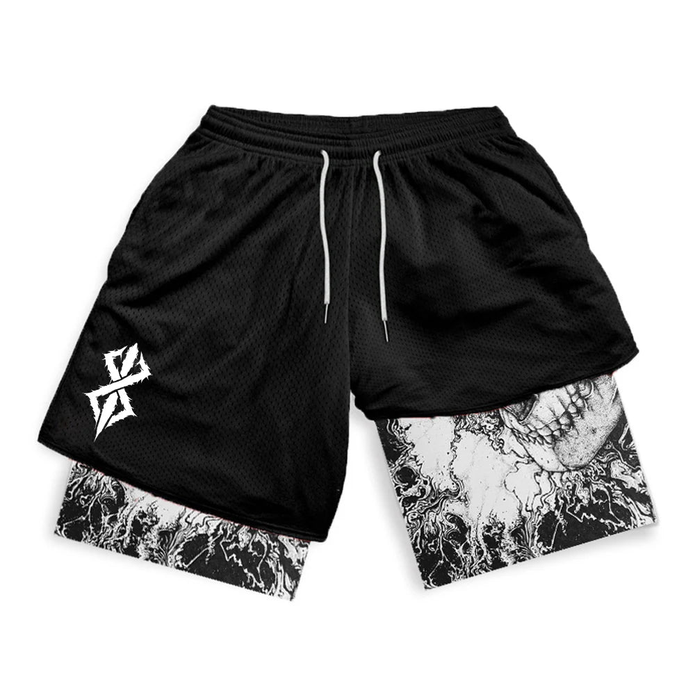 Berserk Print 2 in 1 Running Shorts