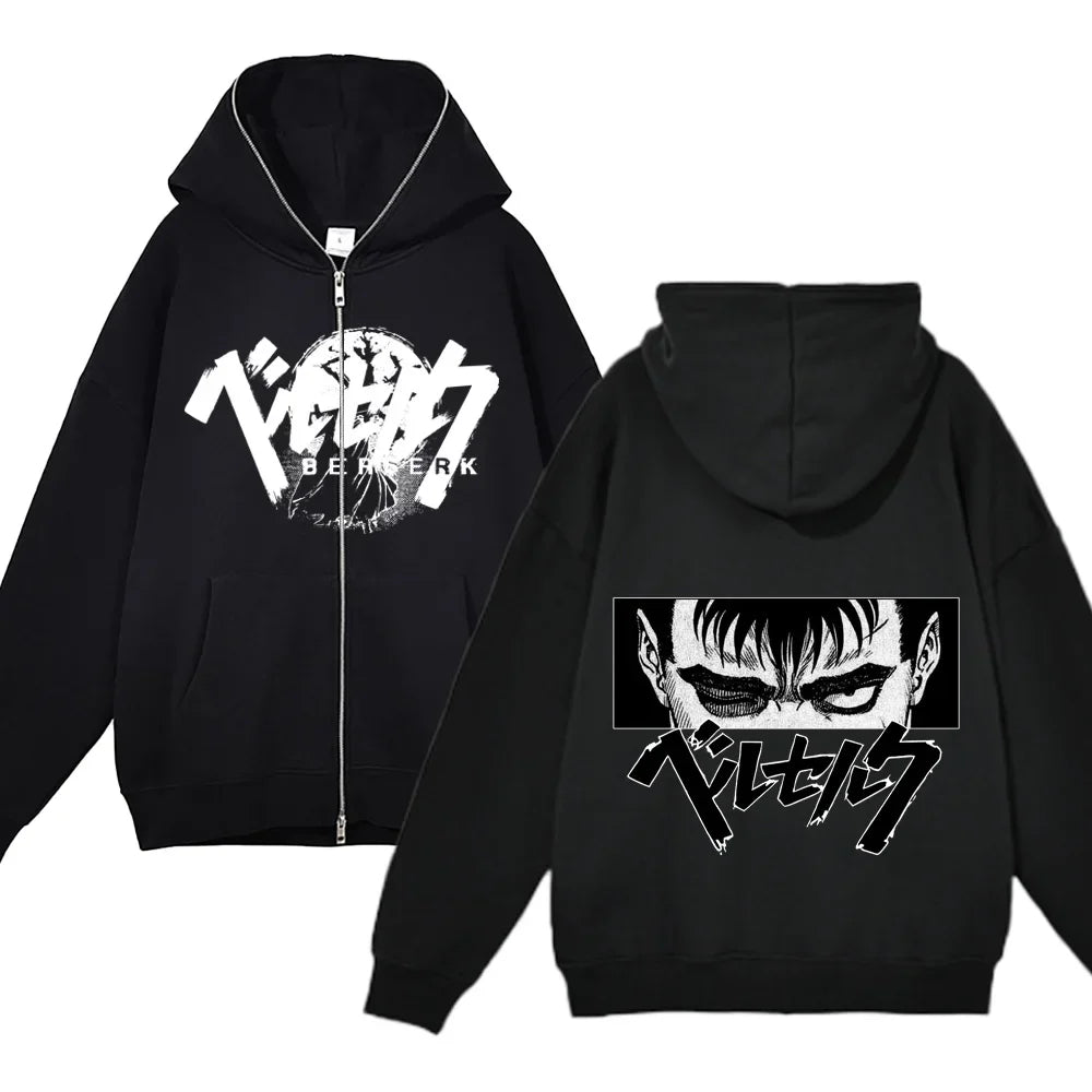 sweatshirt Full Zip Up Berserk Guts