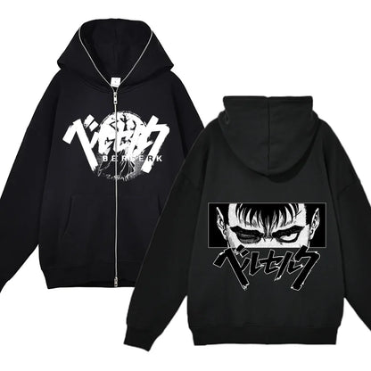 sweatshirt Full Zip Up Berserk Guts