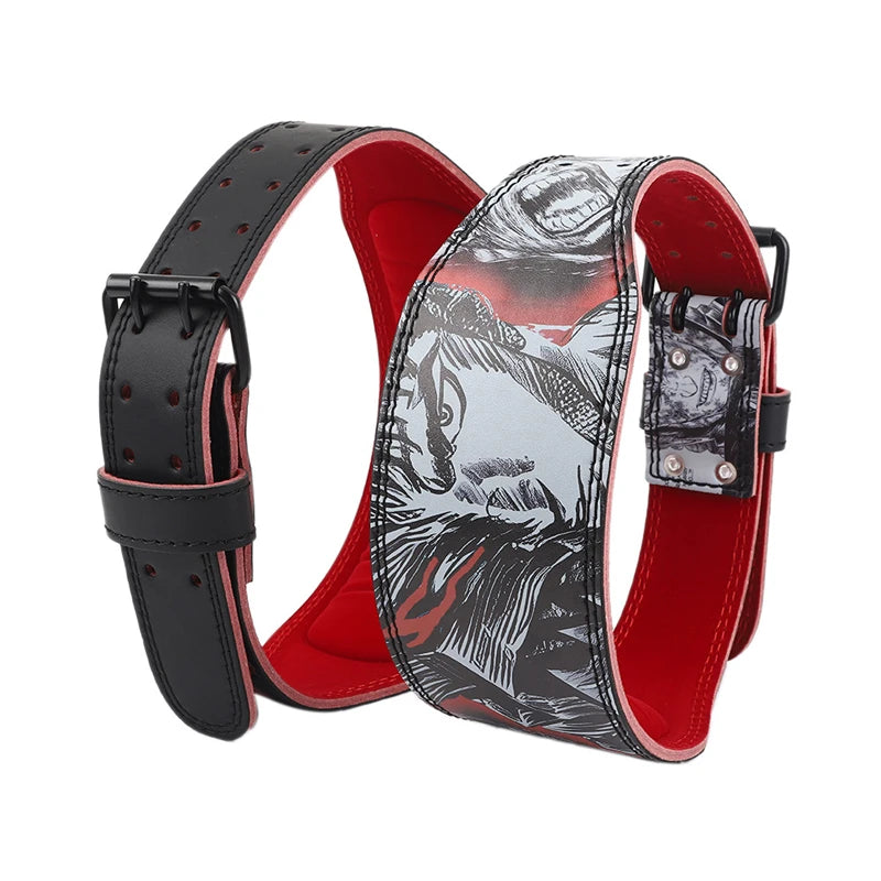 New PU Leather Velvet Weightlifting Fitness Belt With Anime Personalized Design