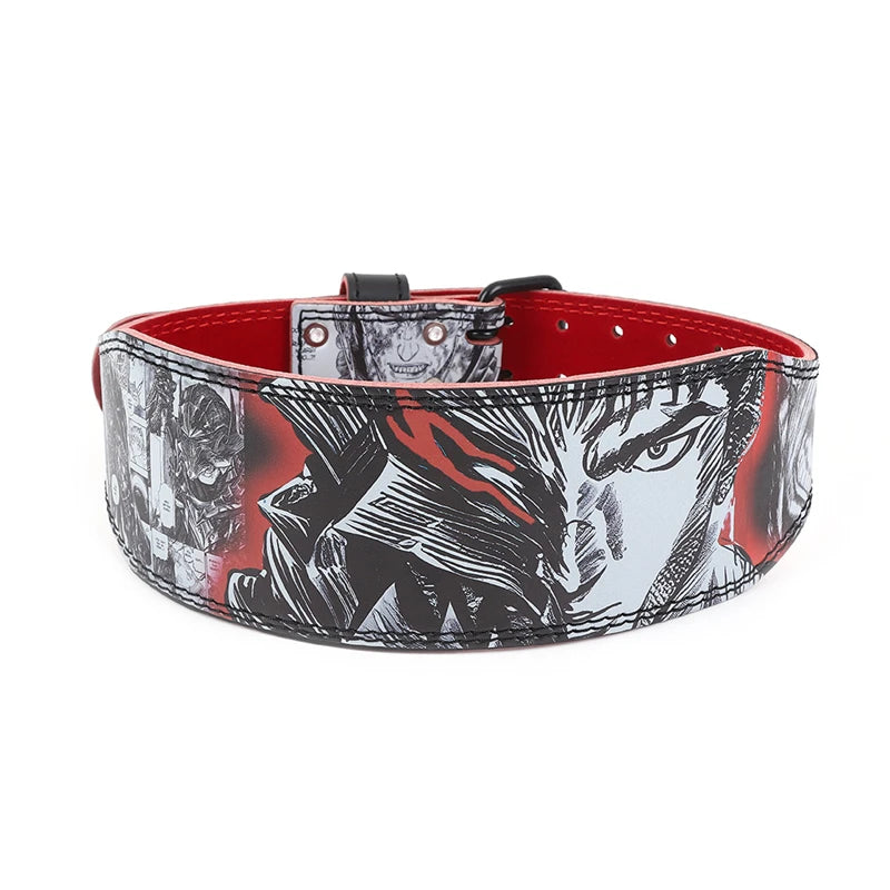 New PU Leather Velvet Weightlifting Fitness Belt With Anime Personalized Design