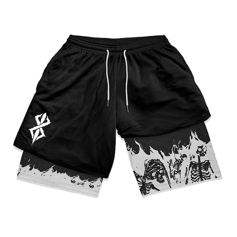 Berserk Print 2 in 1 Running Shorts