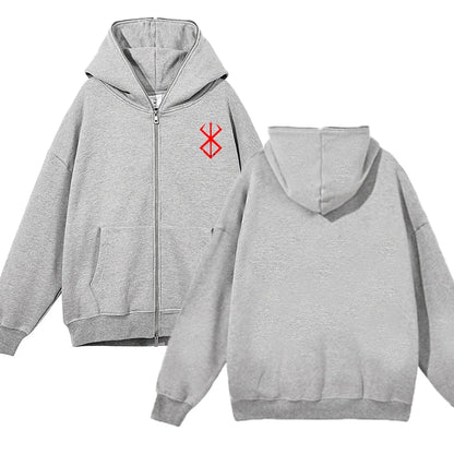 sweatshirt Full Zip Up Berserk Guts