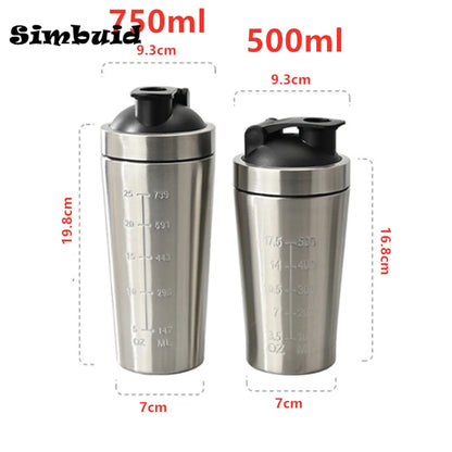 1pcs Stainless Steel Protein Powder Shaker Bottle