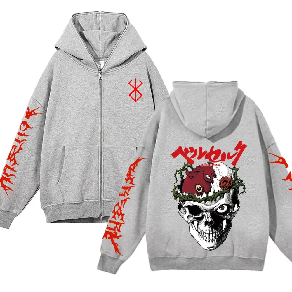 sweatshirt Full Zip Up Berserk Guts