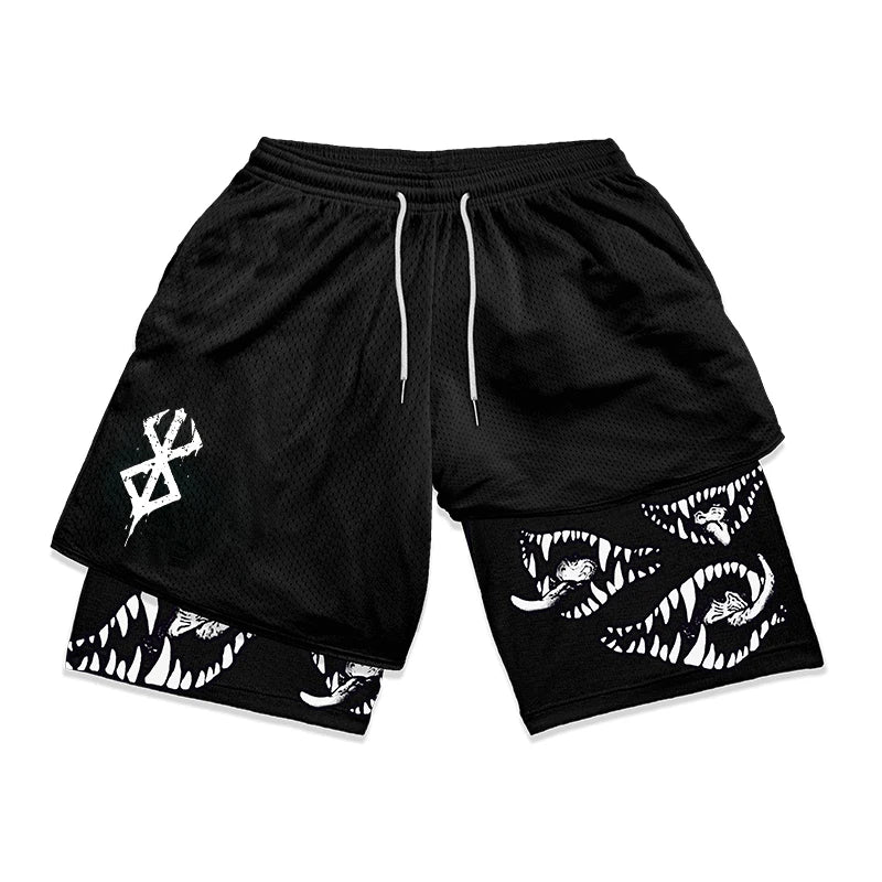 Berserk Print 2 in 1 Running Shorts