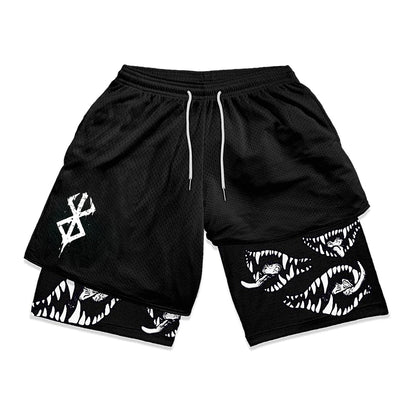Berserk Print 2 in 1 Running Shorts